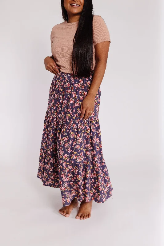 Mabel Skirt in Navy Floral vintage skirt charm