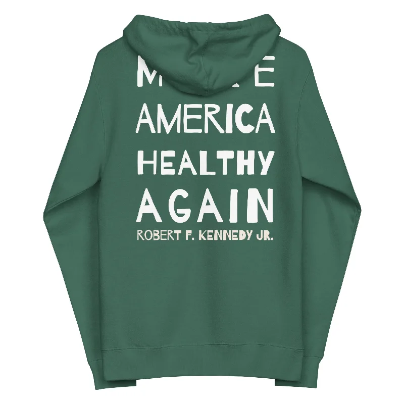 Make America Healthy Again II Unisex Fleece Zip Up Hoodie Hoodie with Belted Waist Structured Tailored