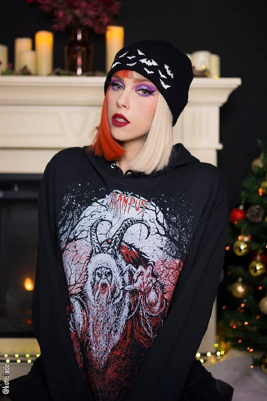 Naughty List Krampus Hoodie Hoodie with Double Zipper Versatile Adjustable