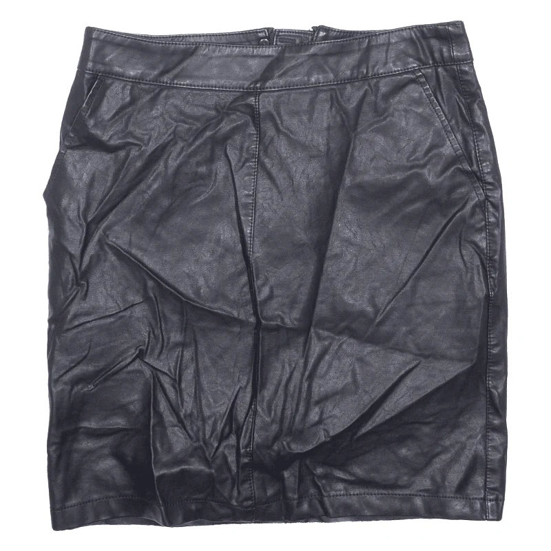 NOISY MAY Faux Leather Womens Pencil Skirt Black Short Viscose XS denim skirt casual