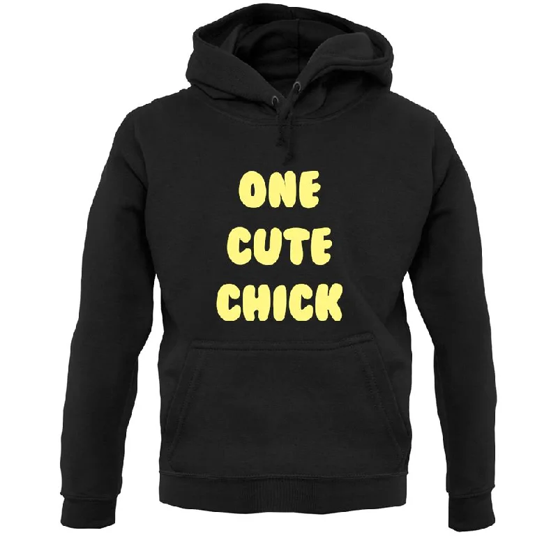 One Cute Chick Unisex Hoodie Hoodie with Elastic Cuffs Stretchable Comfortable