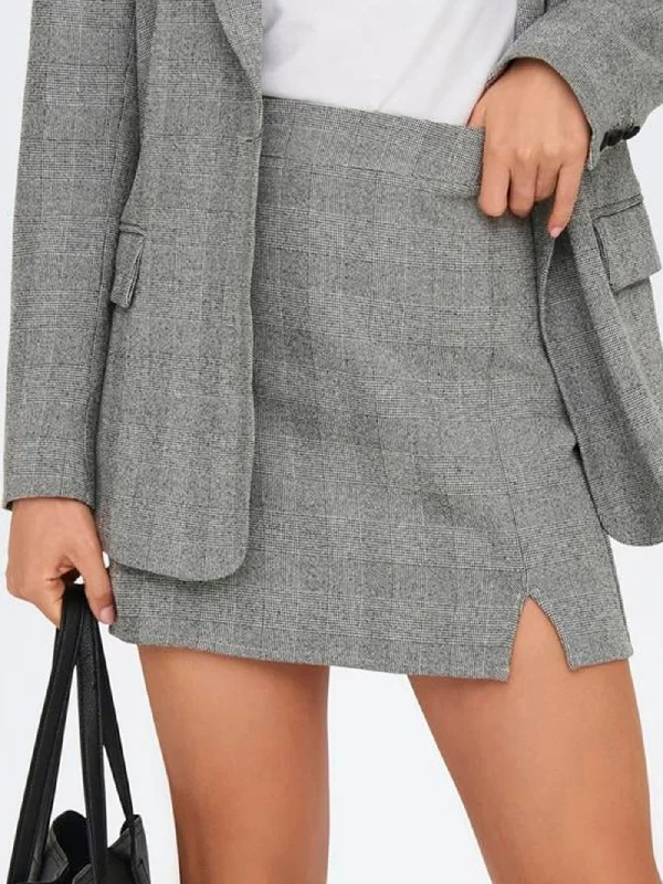 Carol Life Check Slit Skirt chiffon skirt airy