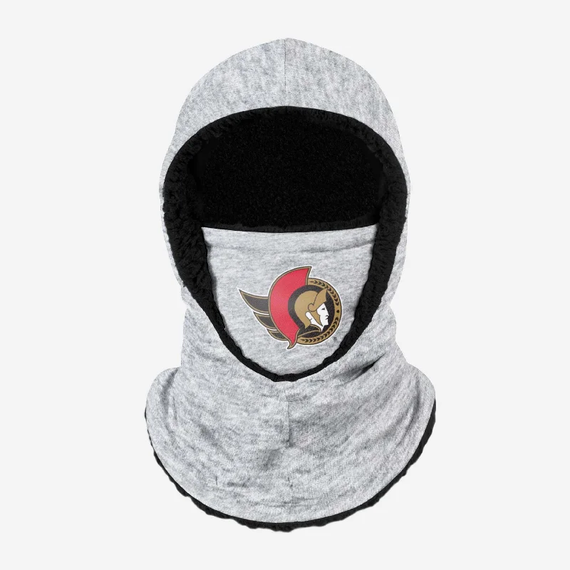 Ottawa Senators Heather Grey Big Logo Hooded Gaiter Hoodie with Typography Text Message