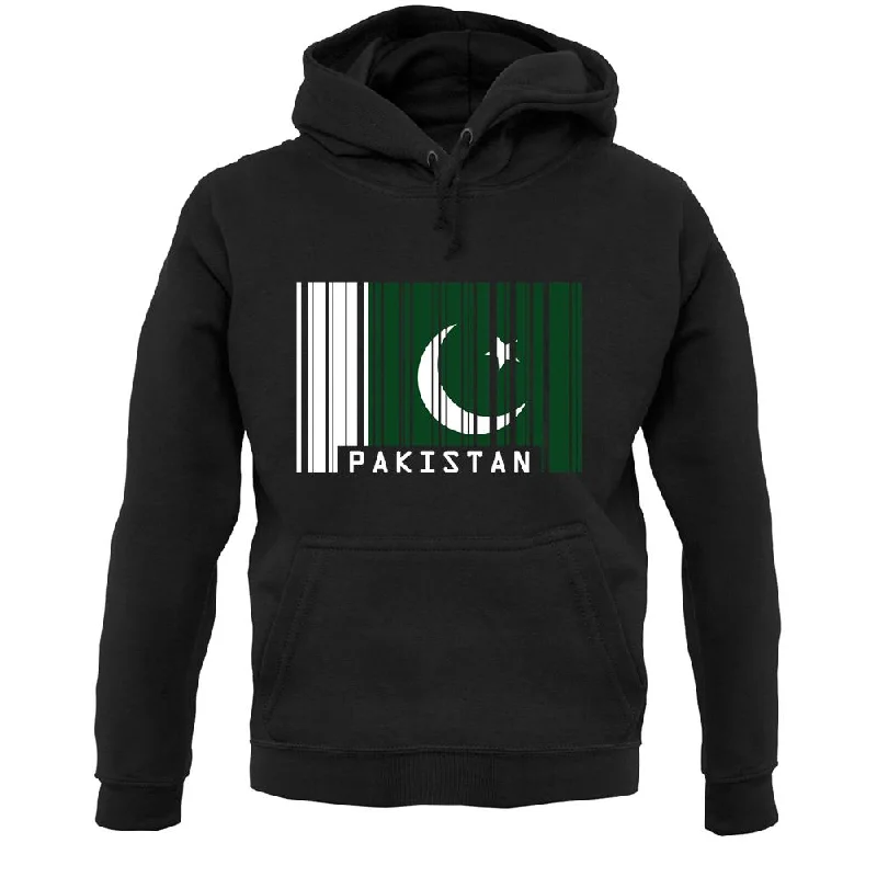 Pakistan Barcode Style Flag Unisex Hoodie Hoodie with Distressed Vintage Worn