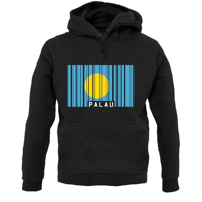 Palau Barcode Style Flag Unisex Hoodie Hoodie with Contrast Stitching Detailed Premium