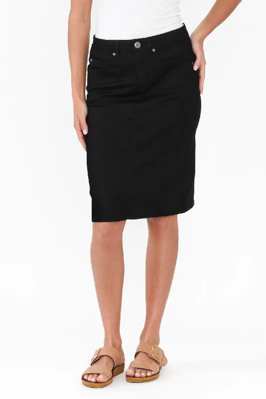 Palin Black Zip Front Skirt corduroy skirt durable