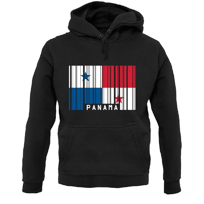 Panama Barcode Style Flag Unisex Hoodie Hoodie with Camouflage Military Edgy