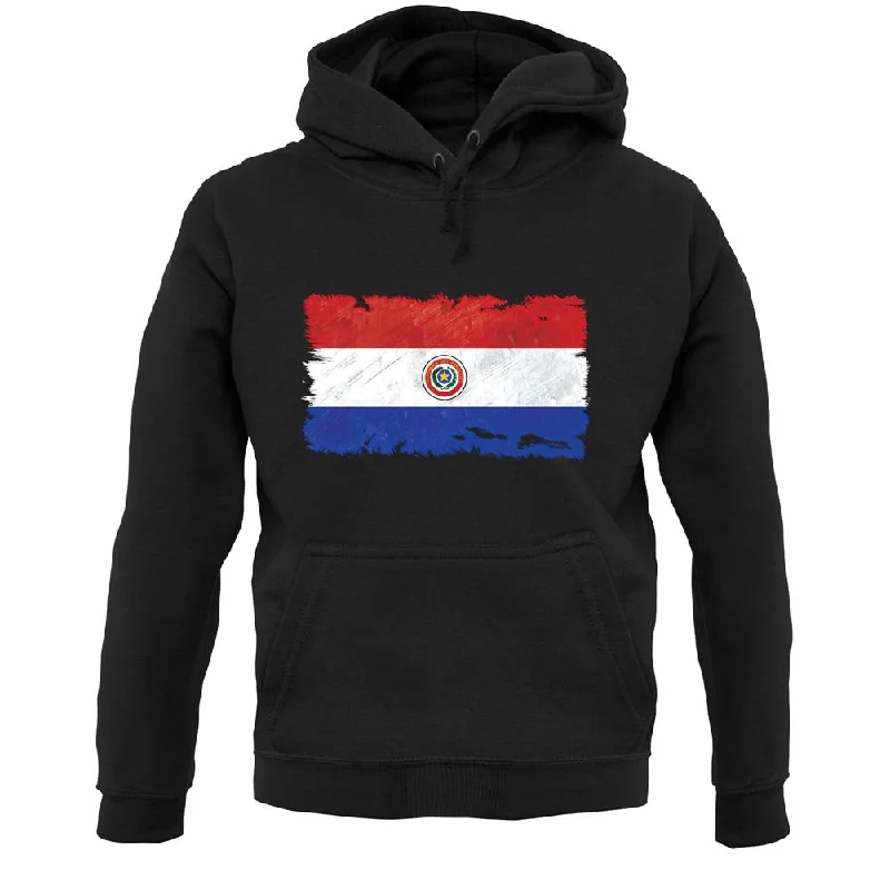 Paraguay Grunge Style Flag Unisex Hoodie Hoodie with Stripes Bold Sporty