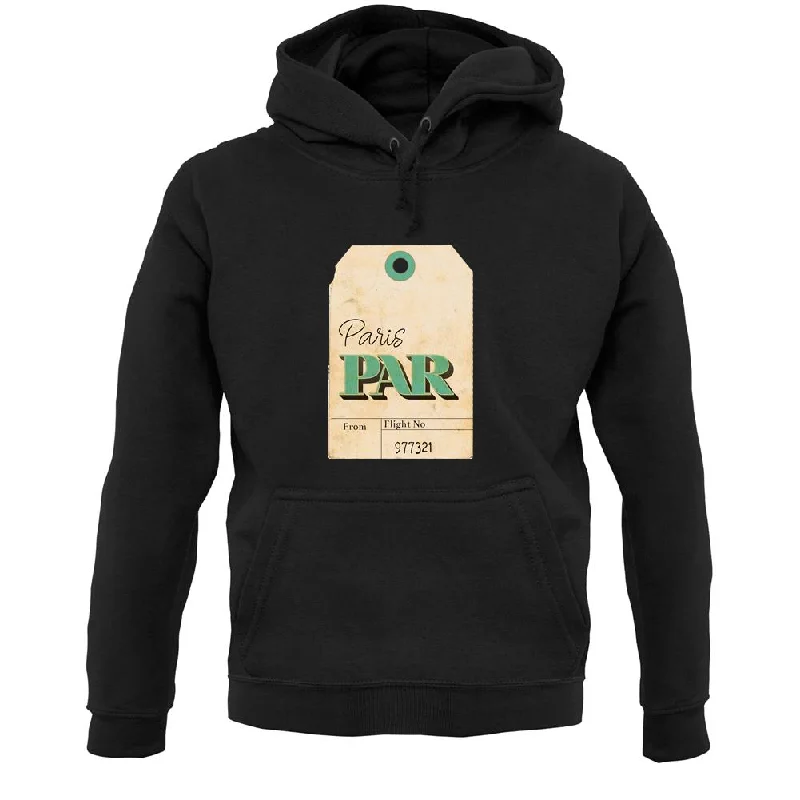 Paris Travel Tag Unisex Hoodie Hoodie with Drawcord Adjustable Secure