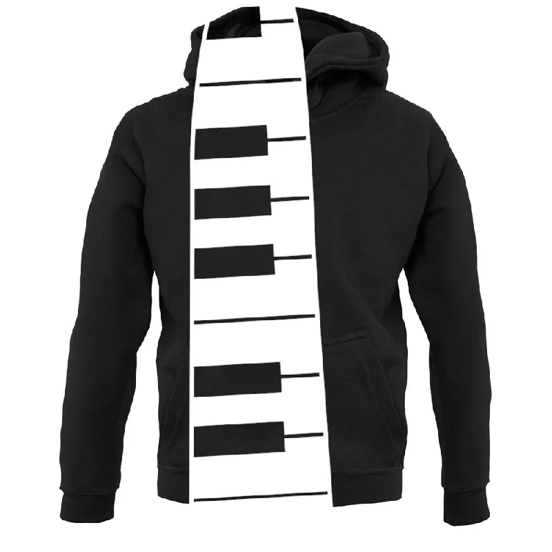 Piano Key Tie Unisex Hoodie Hoodie with Full-Zip Functional Layering