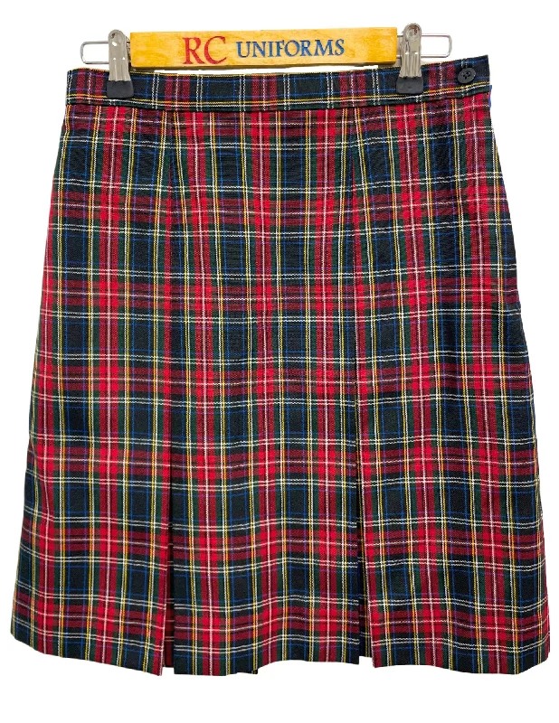 Plaid 56 Kick-Pleat Skirt corduroy skirt durable