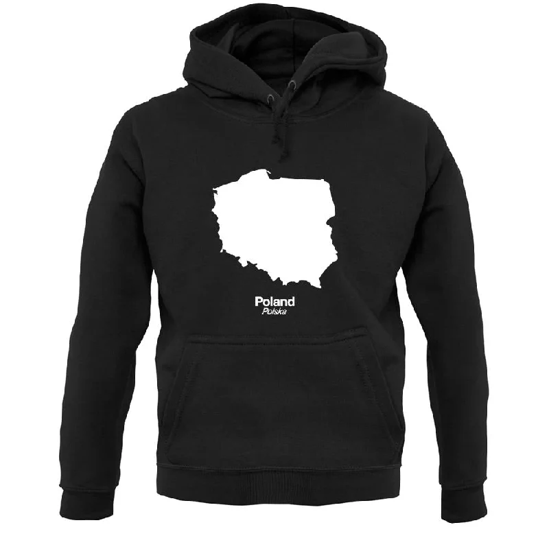 Poland Silhouette Unisex Hoodie Hoodie with Contrast Stitching Detailed Premium