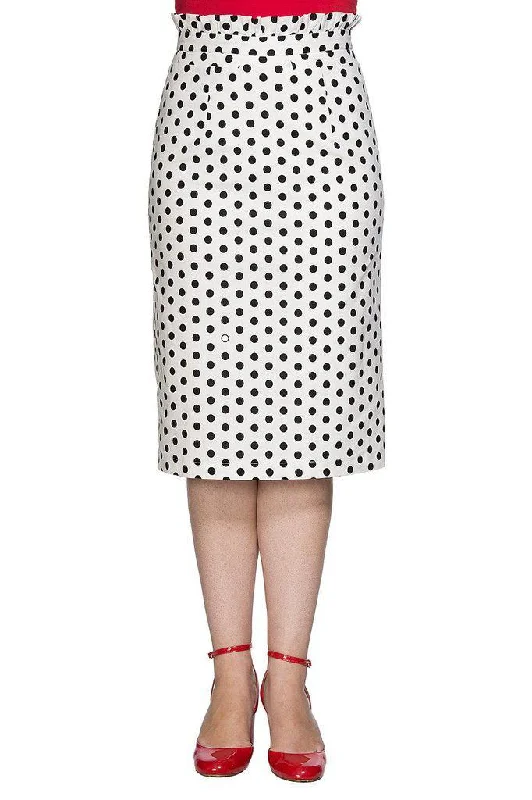 Polka Frill Pencil Skirt denim skirt fashionable