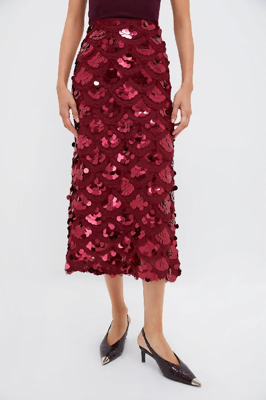 Ruby Paillette Mona Maxi Skirt leather skirt bold