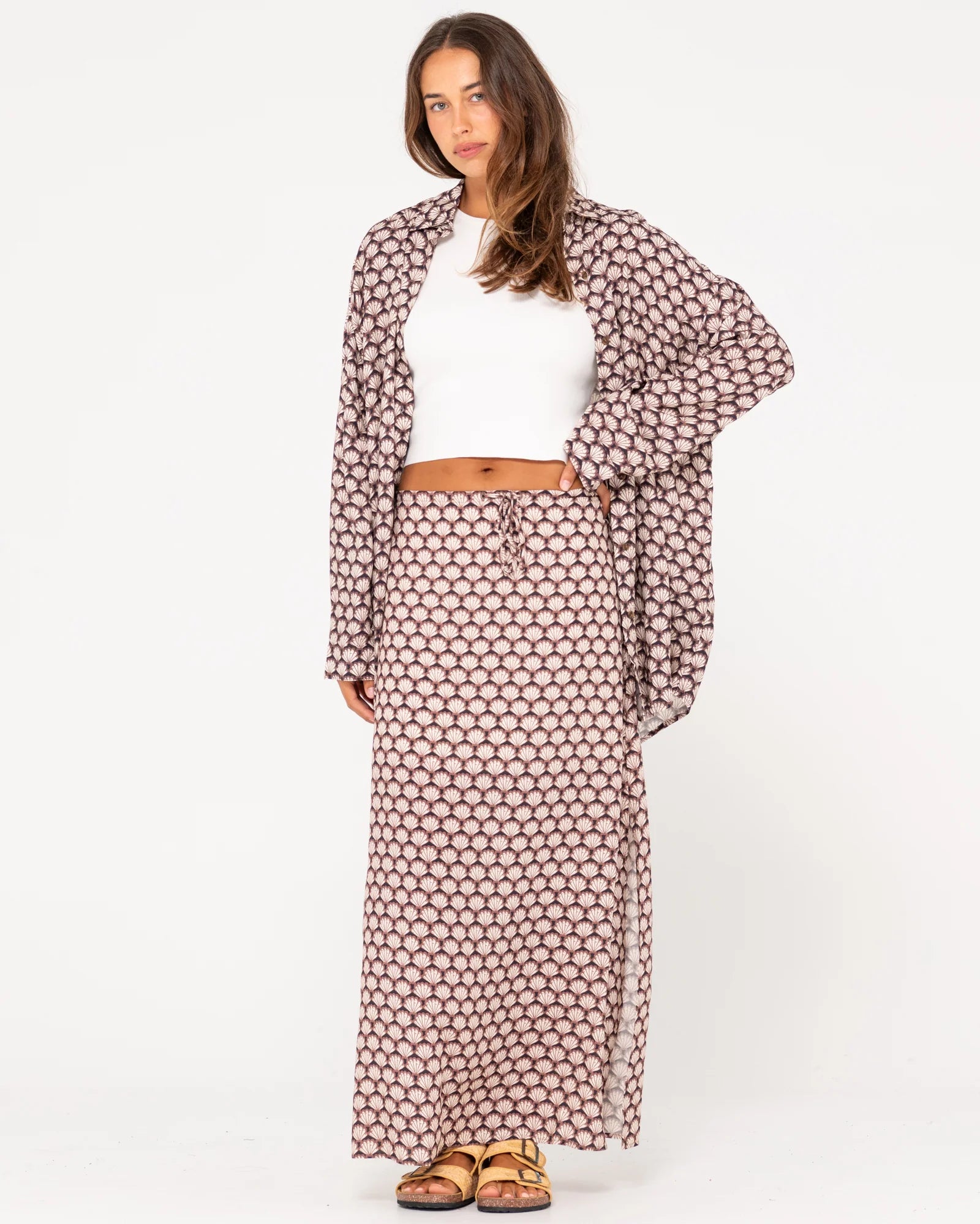 Rusty Sorrento Midi Skirt patchwork skirt art