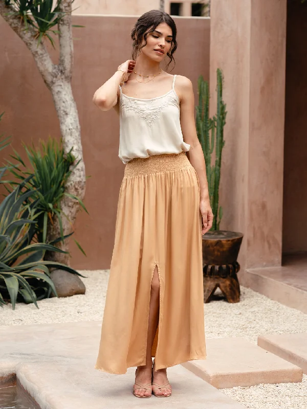 Samara Ecovero™ Skirt Camel casual skirt length