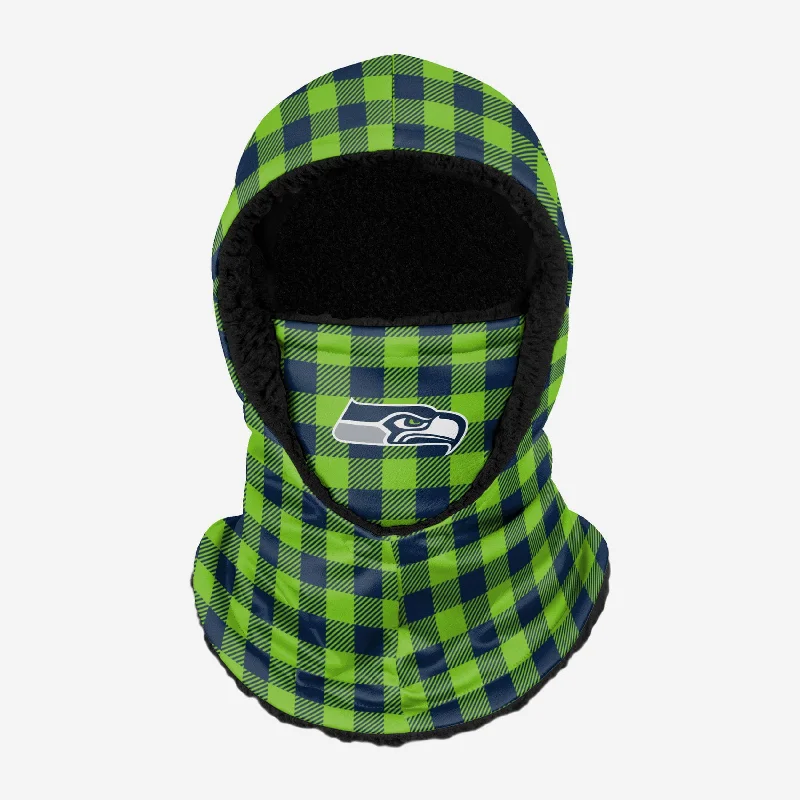 Seattle Seahawks Plaid Hooded Gaiter Graphic Hoodie Design Print