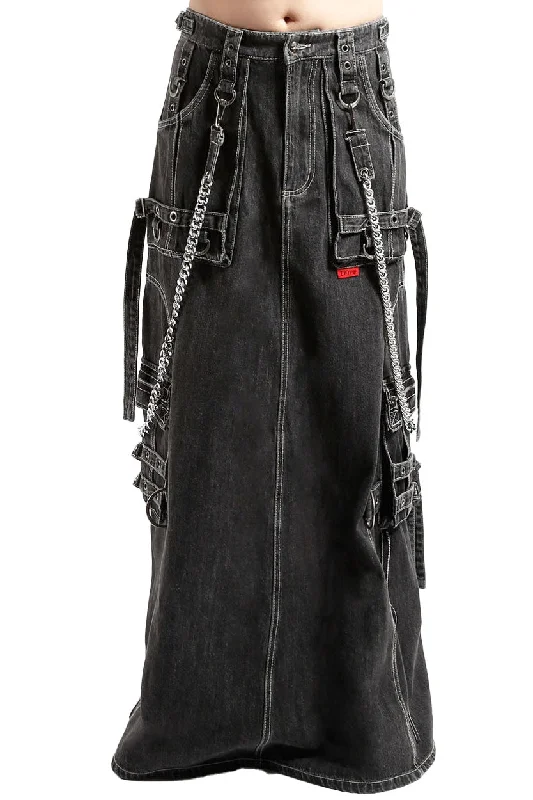 Tripp NYC Strength Skirt [BLACK DENIM] linen skirt natural
