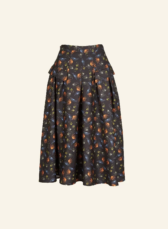 Veronica Skirt - Black Fireworks - 100% Tencel cashmere skirt soft