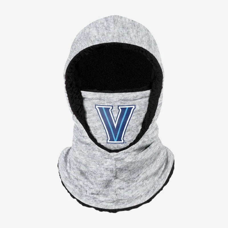 Villanova Wildcats Heather Grey Big Logo Hooded Gaiter Hoodie with Emblem Brand Identity