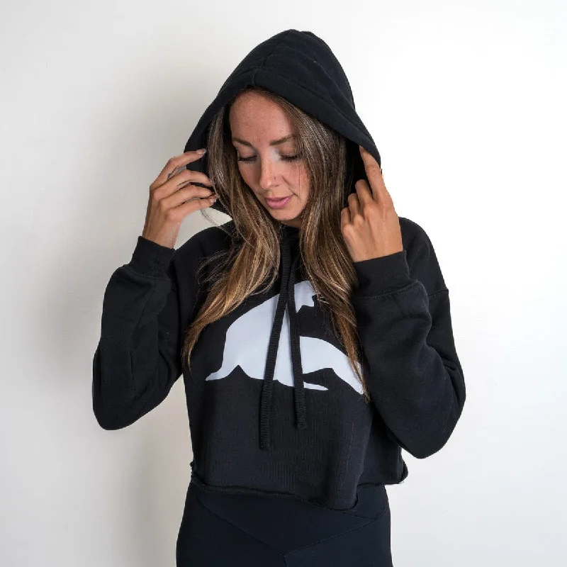 Women's Big URT Crop Hoody Hoodie with Elastic Waist Stretchable Comfortable