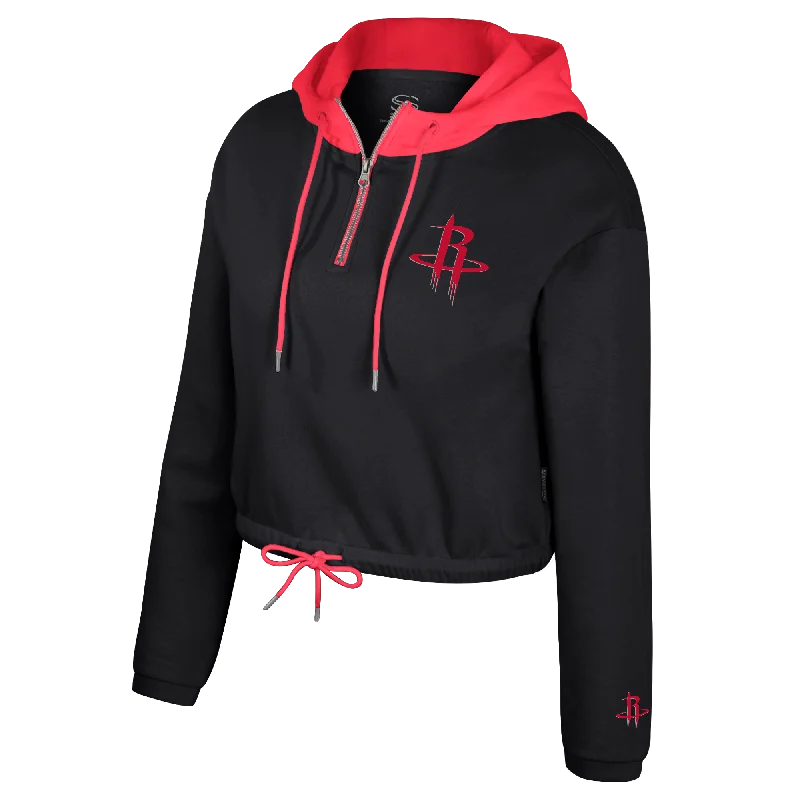 Women's Houston Rockets Stadium Essentials Game Plan 1/4 Zip Hoodie Hoodie with Magnetic Closure Innovative Modern