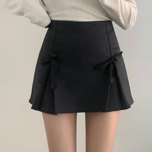 【🖤流行Y2K】Ribbon Skirt linen skirt breathable